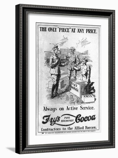 Fry's Cocoa Advertisement, WW1-null-Framed Art Print