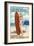 Ft. Lauderdale, Florida - Pinup Girl Surfing-Lantern Press-Framed Art Print