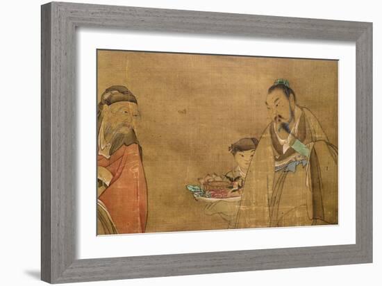 Fu, Lu, Shou; the Three Ages (Ink on Paper)-Chen Hongshou-Framed Giclee Print