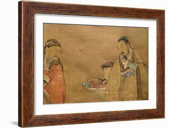 Fu, Lu, Shou; the Three Ages (Ink on Paper)-Chen Hongshou-Framed Giclee Print