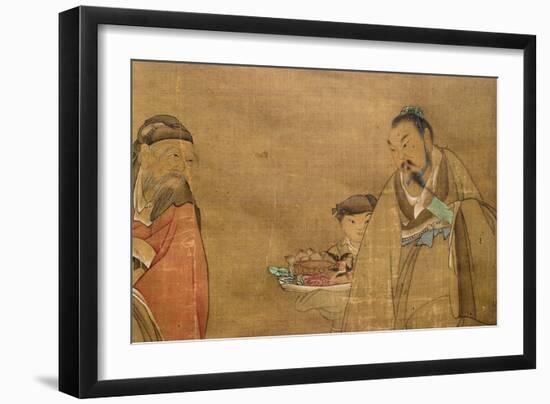 Fu, Lu, Shou; the Three Ages (Ink on Paper)-Chen Hongshou-Framed Giclee Print