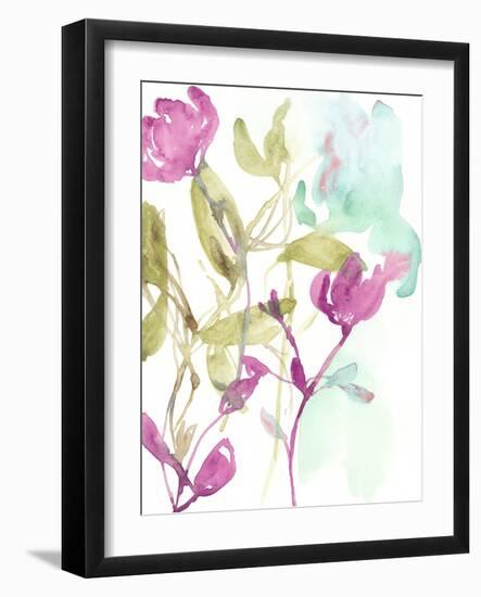 Fuchsia & Olive Bouquet I-Jennifer Goldberger-Framed Art Print