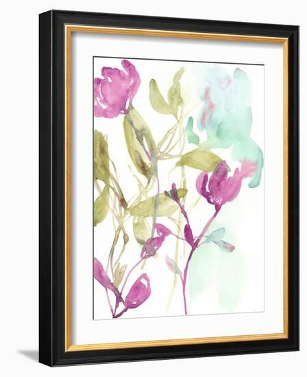 Fuchsia & Olive Bouquet I-Jennifer Goldberger-Framed Art Print