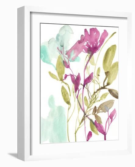 Fuchsia & Olive Bouquet II-Jennifer Goldberger-Framed Art Print