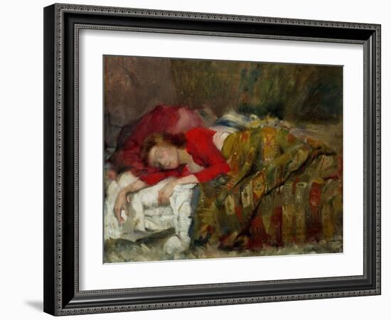 Fuer meine Lottchen-For my Lotty-Femme endormie. Canvas 32 x 40 cm R. F.1982-26.-Lovis Corinth-Framed Giclee Print