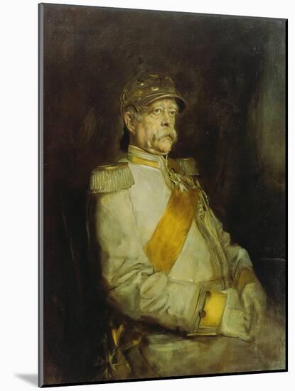 Fuerst Otto Von Bismarck in the Uniform of the Halberstaedter Cuirassiers-Franz Seraph von Lenbach-Mounted Giclee Print