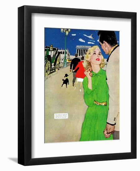 Fugitive From Romance - Saturday Evening Post "Leading Ladies", April 6, 1957 pg.35-Joe deMers-Framed Giclee Print