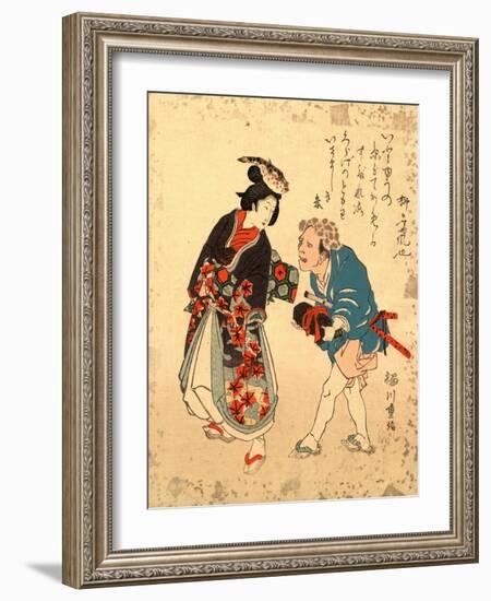 Fugu No Bijin to Kurage No Tomo-Yanagawa Shigenobu-Framed Giclee Print