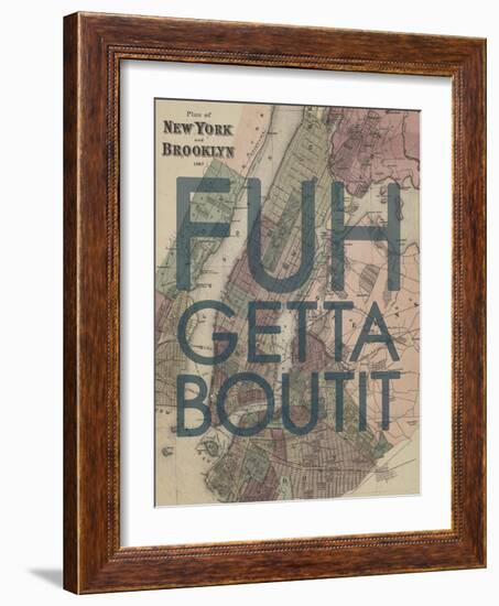 FUHGETTABOUTIT - 1867, New York & Brooklyn Plan, New York, United States Map-null-Framed Giclee Print