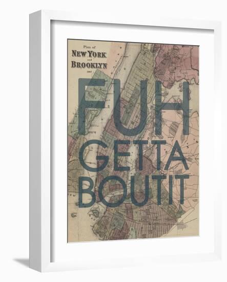 FUHGETTABOUTIT - 1867, New York & Brooklyn Plan, New York, United States Map-null-Framed Giclee Print