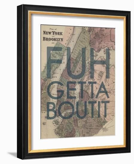 FUHGETTABOUTIT - 1867, New York & Brooklyn Plan, New York, United States Map-null-Framed Giclee Print