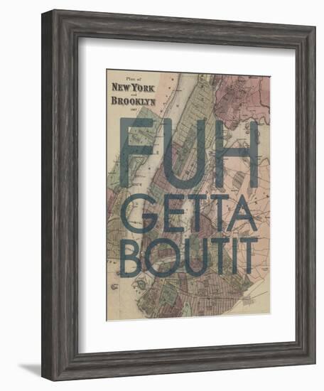 FUHGETTABOUTIT - 1867, New York & Brooklyn Plan, New York, United States Map-null-Framed Giclee Print