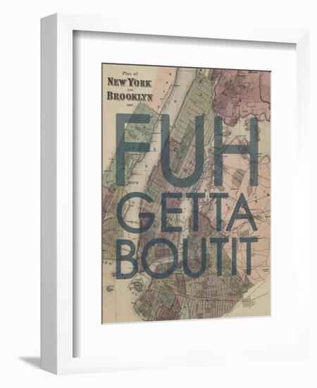 FUHGETTABOUTIT - 1867, New York & Brooklyn Plan, New York, United States Map-null-Framed Giclee Print