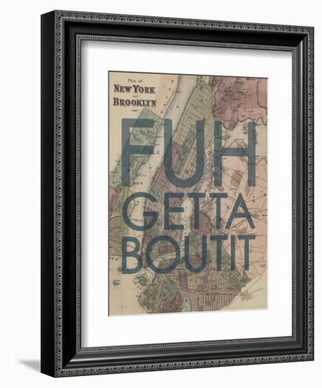 FUHGETTABOUTIT - 1867, New York & Brooklyn Plan, New York, United States Map-null-Framed Giclee Print