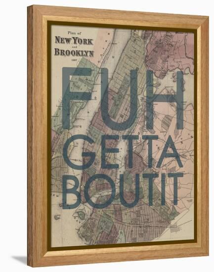 FUHGETTABOUTIT - 1867, New York & Brooklyn Plan, New York, United States Map-null-Framed Premier Image Canvas