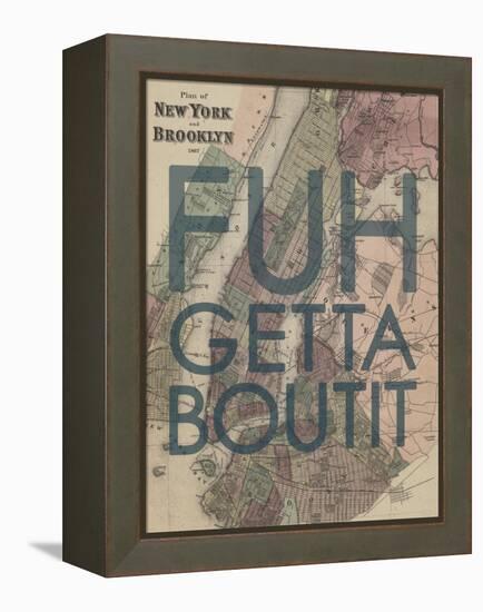 FUHGETTABOUTIT - 1867, New York & Brooklyn Plan, New York, United States Map-null-Framed Premier Image Canvas