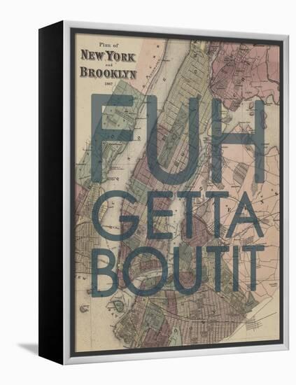 FUHGETTABOUTIT - 1867, New York & Brooklyn Plan, New York, United States Map-null-Framed Premier Image Canvas