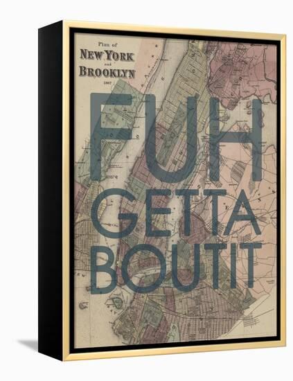 FUHGETTABOUTIT - 1867, New York & Brooklyn Plan, New York, United States Map-null-Framed Premier Image Canvas