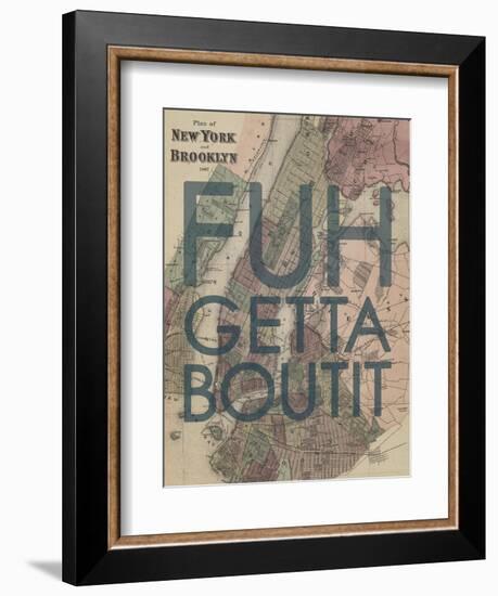FUHGETTABOUTIT - 1867, New York & Brooklyn Plan, New York, United States Map-null-Framed Premium Giclee Print