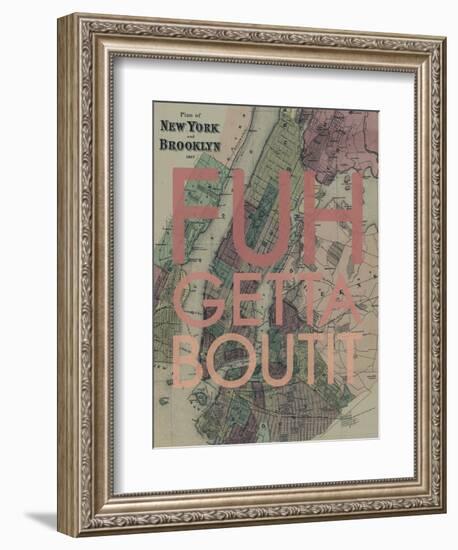 FUHGETTABOUTIT - 1867, New York & Brooklyn Plan, New York, United States Map-null-Framed Premium Giclee Print