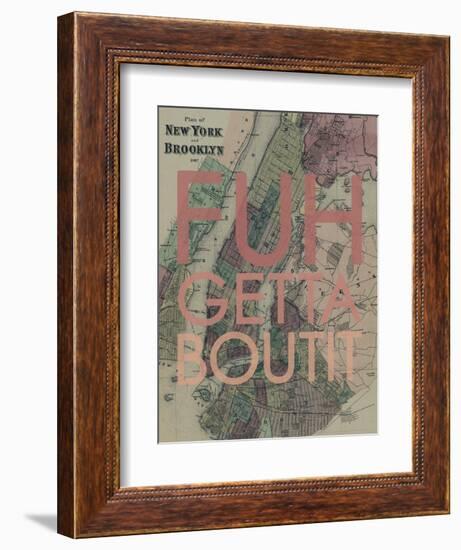 FUHGETTABOUTIT - 1867, New York & Brooklyn Plan, New York, United States Map-null-Framed Premium Giclee Print