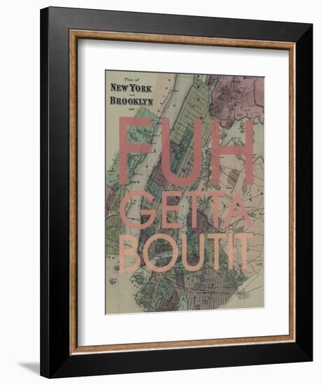 FUHGETTABOUTIT - 1867, New York & Brooklyn Plan, New York, United States Map-null-Framed Premium Giclee Print