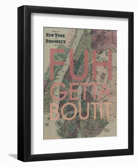 FUHGETTABOUTIT - 1867, New York & Brooklyn Plan, New York, United States Map-null-Framed Premium Giclee Print