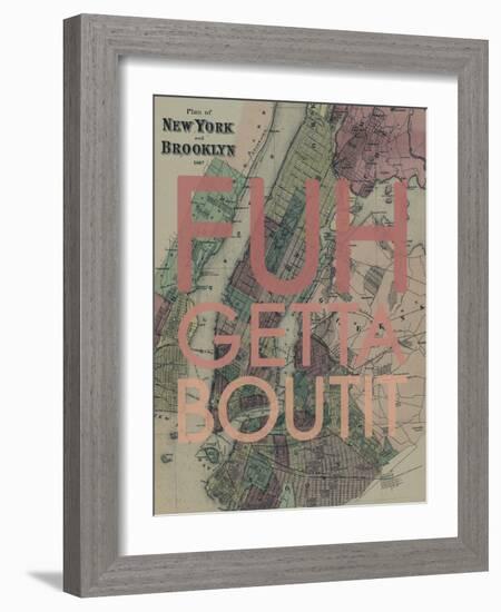 FUHGETTABOUTIT - 1867, New York & Brooklyn Plan, New York, United States Map-null-Framed Giclee Print