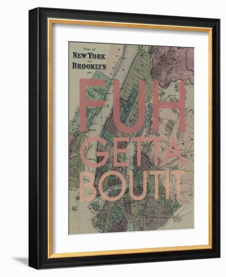 FUHGETTABOUTIT - 1867, New York & Brooklyn Plan, New York, United States Map-null-Framed Giclee Print