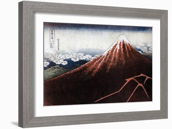 Fuji Above the Lightning, C1823-Katsushika Hokusai-Framed Giclee Print