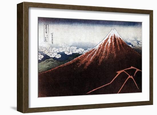 Fuji Above the Lightning, C1823-Katsushika Hokusai-Framed Giclee Print