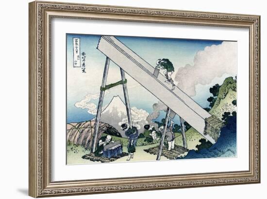 Fuji from a Sawyer's View-Katsushika Hokusai-Framed Art Print