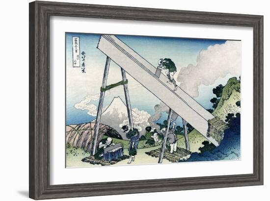 Fuji from a Sawyer's View-Katsushika Hokusai-Framed Art Print