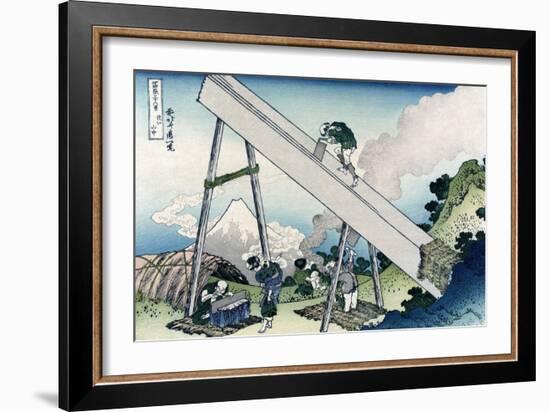 Fuji from a Sawyer's View-Katsushika Hokusai-Framed Art Print