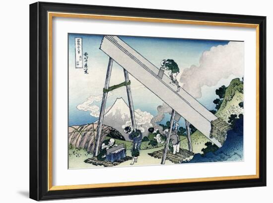 Fuji from a Sawyer's View-Katsushika Hokusai-Framed Art Print