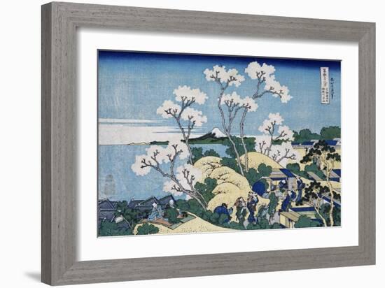 Fuji from Gotenyama at Shinagawa on the Tokaido, from series 'The Thirty-Six Views of Mt. Fuji'-Katsushika Hokusai-Framed Giclee Print