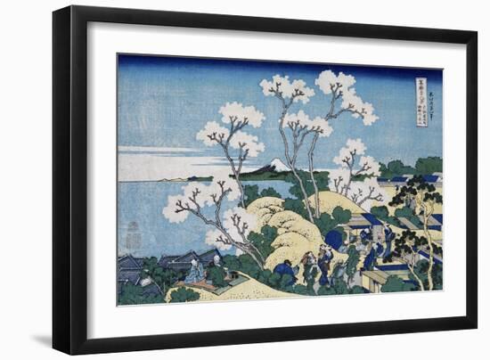 Fuji from Gotenyama at Shinagawa on the Tokaido, from series 'The Thirty-Six Views of Mt. Fuji'-Katsushika Hokusai-Framed Giclee Print