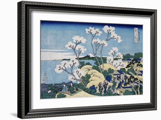 Fuji from Gotenyama at Shinagawa on the Tokaido, from series 'The Thirty-Six Views of Mt. Fuji'-Katsushika Hokusai-Framed Giclee Print