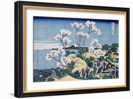 Fuji from Gotenyama at Shinagawa on the Tokaido, from series 'The Thirty-Six Views of Mt. Fuji'-Katsushika Hokusai-Framed Giclee Print