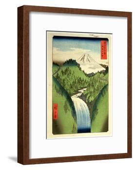 Fuji from the Mountains of Isu, No.22 from the Series '36 Views of Mt.Fuji' ('Fuji Saryu Rokkei')-Ando Hiroshige-Framed Giclee Print