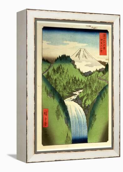 Fuji from the Mountains of Isu, No.22 from the Series '36 Views of Mt.Fuji' ('Fuji Saryu Rokkei')-Ando Hiroshige-Framed Premier Image Canvas