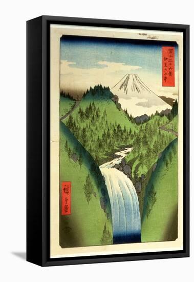 Fuji from the Mountains of Isu, No.22 from the Series '36 Views of Mt.Fuji' ('Fuji Saryu Rokkei')-Ando Hiroshige-Framed Premier Image Canvas