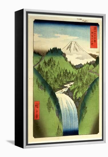 Fuji from the Mountains of Isu, No.22 from the Series '36 Views of Mt.Fuji' ('Fuji Saryu Rokkei')-Ando Hiroshige-Framed Premier Image Canvas