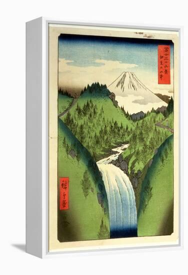 Fuji from the Mountains of Isu, No.22 from the Series '36 Views of Mt.Fuji' ('Fuji Saryu Rokkei')-Ando Hiroshige-Framed Premier Image Canvas