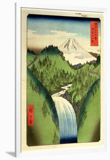 Fuji from the Mountains of Isu, No.22 from the Series '36 Views of Mt.Fuji' ('Fuji Saryu Rokkei')-Ando Hiroshige-Framed Premium Giclee Print