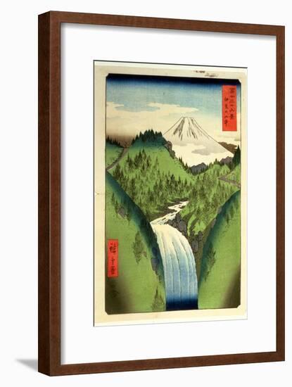 Fuji from the Mountains of Isu, No.22 from the Series '36 Views of Mt.Fuji' ('Fuji Saryu Rokkei')-Ando Hiroshige-Framed Giclee Print