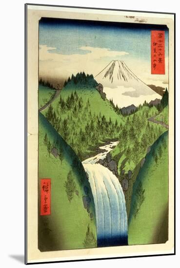 Fuji from the Mountains of Isu, No.22 from the Series '36 Views of Mt.Fuji' ('Fuji Saryu Rokkei')-Ando Hiroshige-Mounted Giclee Print
