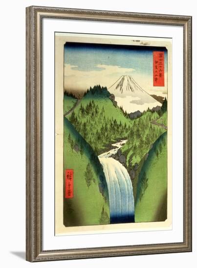 Fuji from the Mountains of Isu, No.22 from the Series '36 Views of Mt.Fuji' ('Fuji Saryu Rokkei')-Ando Hiroshige-Framed Giclee Print