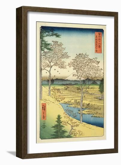 Fuji from Yuhi-Ga, Megwo, No.10 from the Series '36 Views of Mt.Fuji' ('Fuji Saryu Rokkei')-Ando Hiroshige-Framed Giclee Print