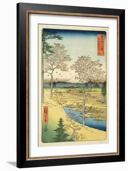 Fuji from Yuhi-Ga, Megwo, No.10 from the Series '36 Views of Mt.Fuji' ('Fuji Saryu Rokkei')-Ando Hiroshige-Framed Giclee Print